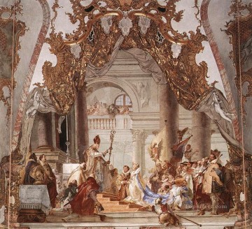 ジョバンニ・バティスタ・ティエポロ Painting - ヴュルツブルク 皇帝フリードリヒ・バルバロッサとブルゴーニュ公ベアトリスとの結婚 ジョヴァンニ・バティスタ・ティエポロ